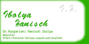 ibolya hanisch business card